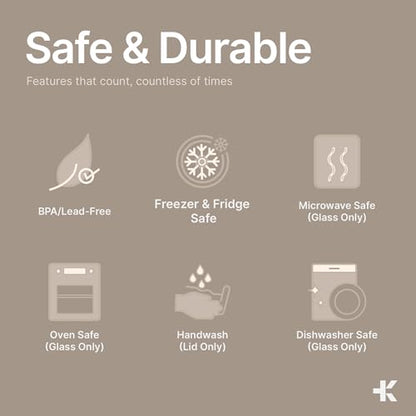 Bakken Borosilicate Glass Food Storage Containers with Lids 24 Pieces, BPA-Free Stackable Lunch & Leftover Containers, Microwave, Freezer & Dishwasher Safe, 100% Airtight Leak-Proof, Gray - color: Gray
