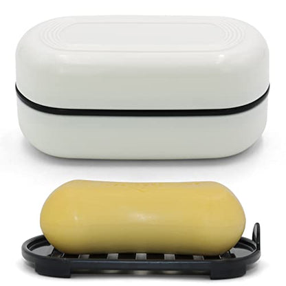 AIMAIAIMAI Travel Soap Container, Leakproof Soap Box, Travel Soap Holder with Removable Draining Layer, Portable Soap Case for Traveling, Camping, Gym (White, 1 Pack) - color: White Style a