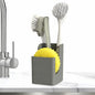 Spacewiser TidyNook Silicone Sink Caddy - Sponge Holder for Kitchen Sink, Dish Brush Holder, Fits Scrub Daddy Sponges, Scrub Mommy, and all Dish Sponges, Compact Kitchen Sinks Organizer Caddy, No Rust - color: Modern Gray