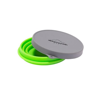 Collapsible Silicone Bowl with Lid for Camping and Backpacking - Camping Dishware Gear Essentials in Small/Medium/Large (Made by Caddis Sports) (Medium (Green)) - color: Medium (Green)
