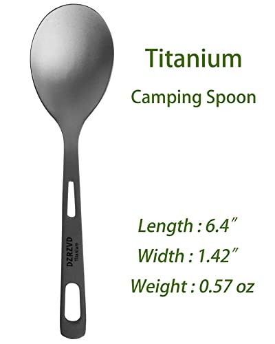 Titanium Spork and Spoon, 6.8" Camping Spork and Soup Spoon, Ultra-Light Eco-Friendly Travel Cutlery Set