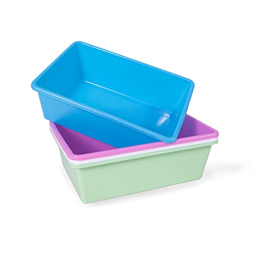 UNiPLAY Large Stackable Storage Bins for Closet Organizers, Food Organizer Bins, Pantry Storage and Toy Storage Organizer, Pink (4-Pack) - color: Pink, size: Large