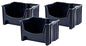 Mighty Tuff Jumbo Stackable Storage Bins, Pack of 3, Easy-Access Storage, Large Easy-to-Grip Handles, Wide Front Opening, Interlocking, Stack Vertically, Black - size: Jumbo