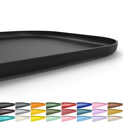 SMILOOL Silicone Pet Food Mat with Raised Edge for Food and Water Bowl, Dog Feeding Mats, Cat Food Trays for Floor Waterproof, Rubber Tray for Dogs and Cats, 24 x 16 x 0.8 Black - color: Black, size: 24"L x 16"W