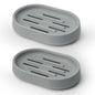 Topsky Soap Dish for Shower,2 Pack Soap Dishes Soap Savers for Bar Soap, Soap Bar Holder Shower with Drip Tray, Plastic Soap Holders with Drain for Kitchen Sink, Easy to Clean,Dry,Gray - color: Gray
