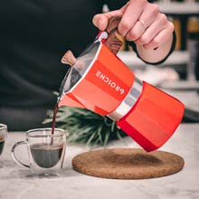 GROSCHE Milano 6 Espresso Cup, 9.3 oz Red Stovetop Espresso Maker - Italian Moka Pot - color: Red, size: 6 espresso cups