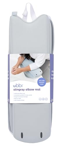 Ubbi Cushioned Kneeler Pad for Baby and Toddler Bath Time, Non-Slip Parent Knee Cushion, Easy-Clean Bath Accessory, Gray Stingray - style: Elbow Rest