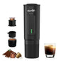 H02PRO Travel Coffee Maker, Portable Espresso Machine for Camping, 20 Bar Mini Coffee Maker Compatible with NS Capsule & Ground Coffee, Battery Operated Self-heating Car Coffee Machines for Travel - color: Obsidian Black