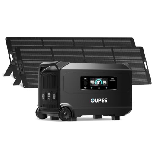 OUPES Guardian 6000 Solar Generator Kit: 4608Wh Power Station with 6000W Output (7200W Boost), 120V/240V Dual Voltage, 2x240W Solar Panels for Off-Grid Home Backup & Emergency Power - style: Guardian 6000+2*240W Panels