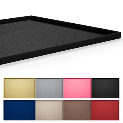 Hubulk Dog Feeding Mat,100% Waterproof Food Grade Silicone Pet Food and Water Bowl Placemat,Dishwasher, High Raised Edge to Prevent Spills,Nonslip Tray to Stop Messes on Floor (24"x16"x0.5", Black) - color: Black, size: 24"l X 16"w