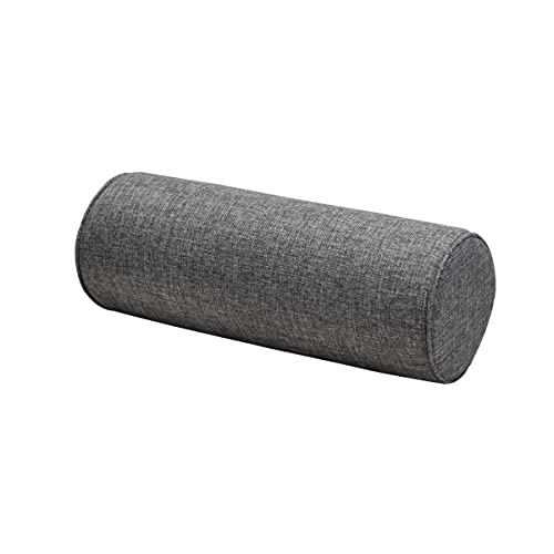 16"x6"Car Round Neck Pillow with Washable Cotton Cover Pillow Provides Best Support .(Dark Gray) - color: Dark Gray