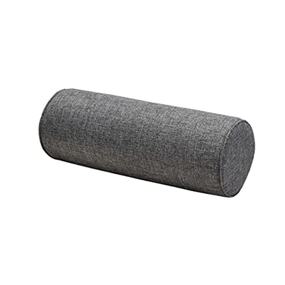 16"x6"Car Round Neck Pillow with Washable Cotton Cover Pillow Provides Best Support .(Dark Gray) - color: Dark Gray