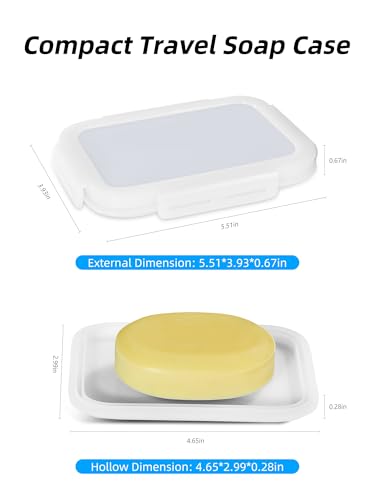 Travel Soap Case, Leakproof Silicone Bar Soap Travel Case, 4.7 * 3inches Compact Portable Holder Container for Traveling, Gym, Camping, Shower (Transparent) - color: Transparent