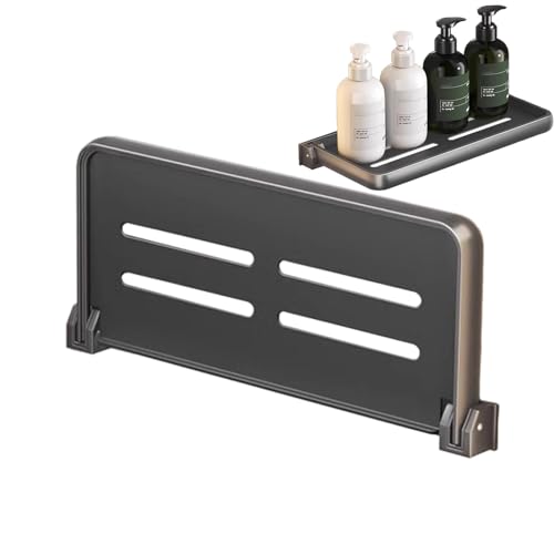 LAFANDE RV Aluminum Foldable Shelf- Hidden, Wall-Mounted Folding Shelves, RV Fold-Down Storage Panel, Space-Efficient Versatile Floating Storage for RVs, Campers, Bedrooms and Kitchens