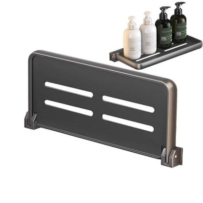 LAFANDE RV Aluminum Foldable Shelf- Hidden, Wall-Mounted Folding Shelves, RV Fold-Down Storage Panel, Space-Efficient Versatile Floating Storage for RVs, Campers, Bedrooms and Kitchens