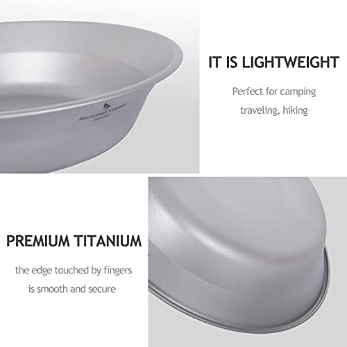 Boundless Voyage Titanium Dish Plate Bowl Set with Carry Bag Outdoor Camping Pan Campfire Tableware Cookware Mess Kit for Food Fruit Sauce (1pc 1112T) - color: 1pc 1112T