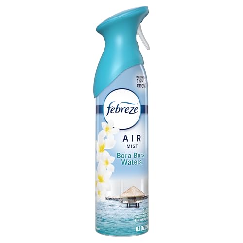 Febreze New & Improved Air Mist Bora Bora Waters, Air Freshener, Home and Kitchen Essentials, Odor Fighting Room Spray (Pack of 6) - style: Bora Bora