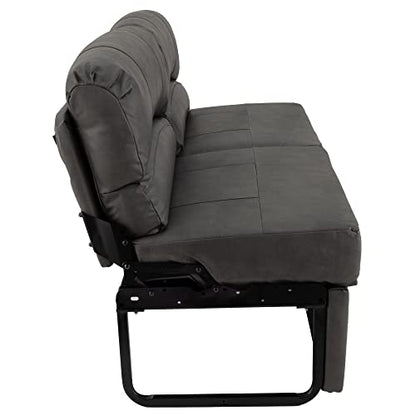 RecPro Charles RV Jackknife Sofa | Love Seat | Sleeper Sofa | Length Options 62", 68", 72" (62 Inch, Gunmetal) - color: Gunmetal, size: 62 Inch