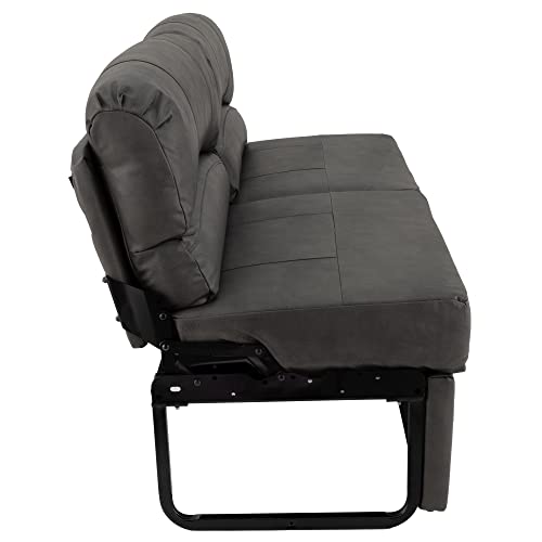 RecPro Charles RV Jackknife Sofa | Love Seat | Sleeper Sofa | Length Options 62", 68", 72" (72 Inch, Gunmetal) - color: Gunmetal, size: 72 Inch