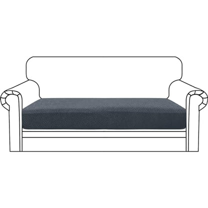 ZNSAYOTX Stretch Cushion Covers Sofa Loveseat Cushion Couch Seat Covers Slipcovers Soft Replacement Unique Pattern Furniture Protector with Elastic Bottom (Dark Gray, 1 Pc 2-Seat Cushion Cover) - color: Dark Gray, size: 1 Cushion Loveseat