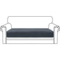 ZNSAYOTX Stretch Cushion Covers Sofa Loveseat Cushion Couch Seat Covers Slipcovers Soft Replacement Unique Pattern Furniture Protector with Elastic Bottom (Dark Gray, 1 Pc 2-Seat Cushion Cover) - color: Dark Gray, size: 1 Cushion Loveseat