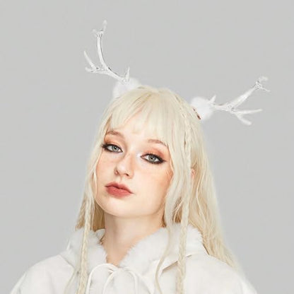 2PCS Clear Christmas Antler Hair Clip Festival Headwear For Woman Kids Bangs Taking Photo Shopping Travel Anti Slip Reindeer Antler Hair Clips Reindeer Hair Clips Reindeer Antler Hair Clips Kids Hair
