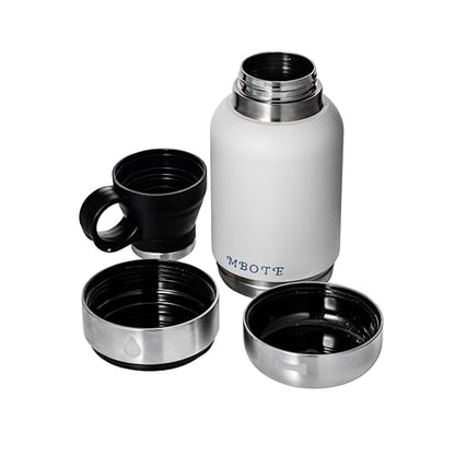 3-in-1 Portable Dog Water Bottle, 32oz Stainless Steel Insulated, Includes 2 Collapsible Bowls - Leakproof Travel Water Dispenser for Dogs