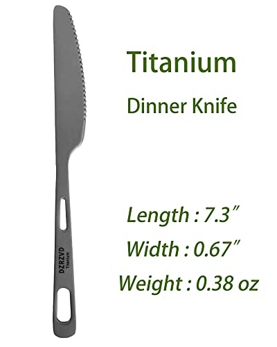 Titanium Spork and Spoon, 6.8" Camping Spork and Soup Spoon, Ultra-Light Eco-Friendly Travel Cutlery Set