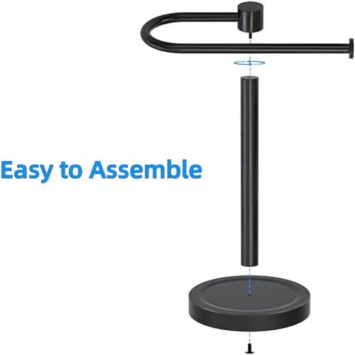 Heavy Duty Towel Holder Stand, Stainless Steel Hand Towel Holder Rack for Bathroom Countertop, Weighted Base C-Shape Free Standing Towel Bar for Bathroom Kitchen Countertop, Matte Black - size: C-Shape