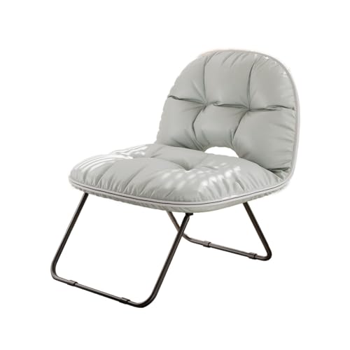 UNM Super Soft Leather Outdoor Folding Chair, Portable Camping Chair with Heavy Duty Support, Lightweight Foldable Chair for Travel, Picnic, Hiking, Fishing & Patio Use White