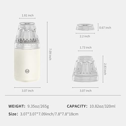 TIMEMORE Portable Coffee Maker Pour-Over Coffee Dripper Travel Coffee Cup | 10 Oz Manual Brewer for Home and Outdoors - Ceramic-Coated Stainless Steel Tumbler Capacity