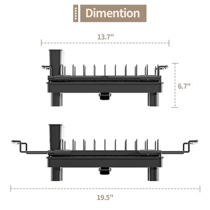 SanDream Dish Drying Rack, Small Over Sink Dish Drying Rack, Expandable Over the Sink Dish Drying Rack with Drip Tray for Kitchen Counter & in Sink - color: Deepblack