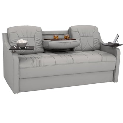 De Leon Console DX RV Sofa Bed, 72" Wide, Ultimate Leather, Ash - color: Ash, size: 72"