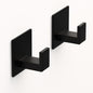 Adhesive Shower Hooks, Towel Hooks for Hanging Robe, Coat, Hat, Loofah, Heavy Duty Wall Hooks Stick on Bathroom, Kitchen and Office (2 Pack, Black) - color: Black, size: Adhesive "7" Shape -2 Pack