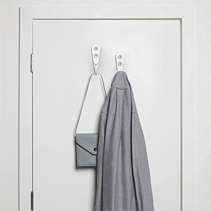 15 Pack Heavy Duty Coat Hooks Wall Mount, with 30 Mounting Screws, White Multi-Purpose Storage for Robe, Towel, Key, Bag, Coffee Mug - color: 15PCS White Hooks