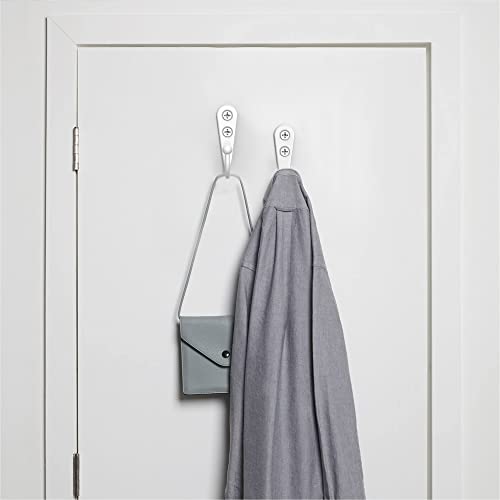 15 Pack Heavy Duty Coat Hooks Wall Mount, with 30 Mounting Screws, White Multi-Purpose Storage for Robe, Towel, Key, Bag, Coffee Mug - color: 15PCS White Hooks