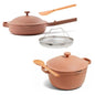 Our Place Cookware Duo | 7-Piece Ceramic Cookware Set with 10.5" Always Pan 2.0, 5.5 Qt Perfect Pot & Strainer Basket | Induction & Oven Safe up to 450°F | Nonstick, Non-Toxic Cookware | Spice - color: Spice, size: Standard