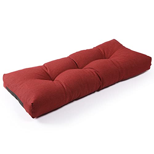 SUNROX LokGrip Non Slip Tufted Memory Foam Bench Cushion, FadeShield Water Resistant Durable Thicken Outdoor/Indoor Bench Seat Pads 42x16x4 inch, Burgundy - color: Burgundy, size: 42x16 Inch (Pack of 1)