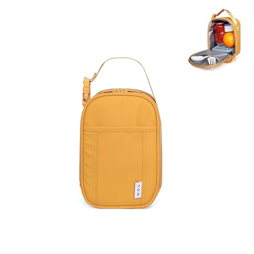 NOL Natural Organic Lifestyle Small Insulated Lunch Bag for Adult - Snack Bag Lunch Cooler Bag Soft Lunch Tote Bag for Work, Earth-yellow - color: Earth-yellow