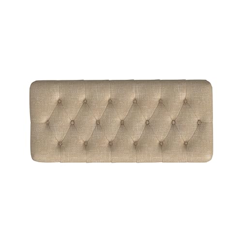 HomePop Ainsley 40" Storage Ottoman Bench - Oatmeal Textured Fabric - color: Oatmeal Textured Fabric