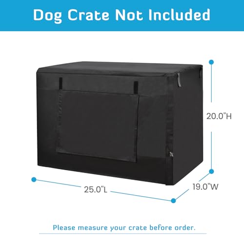 HONEST OUTFITTERS Dog Crate Cover, 55L x 38W x 45H, Black, Heavy-Duty Oxford Fabric, Double Door, Pockets, Mesh Window, Fits 54-Inch Wire Crate, Waterproof, Portable, Indoor Use - size: 55.0"L x 38.0"W x 45.0"H
