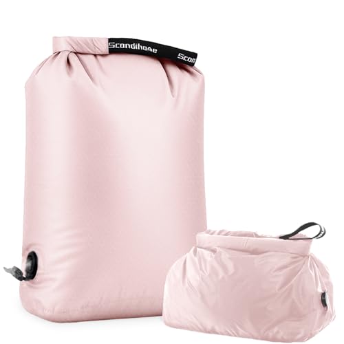 Travel Compression Laundry Bag, Pump-Free Vacuum Space Saver Bag for Dirty Clothes, Reusable Waterproof Wet Dry Bag, Travel Laundry Bag for Luggage, Packing, Suitcase (1 Pcs)（Pink, L) - color: Pink, size: 24" L * 16.9" W x 6.5" H