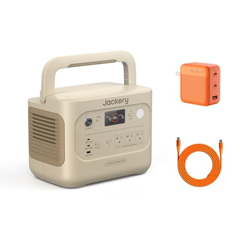Jackery Explorer 1000 v2 Portable Power Station with 102W Fast Charger, 1070Wh LiFePO4 Battery, 1500W AC Output, 1 Hr Fast Charge, for Camping, Travel, Emergency (Dune White) - style: E1000v2+102W Fast Charger(Dune White)