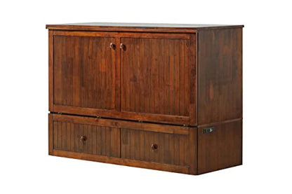 Mega Solutions Murphybedz Tuscany Murphy Cabinet Chest Bed with Charging Station 6 Inch (Tobacco, Queen) - color: Tobacco, size: Queen (U.S. Standard)