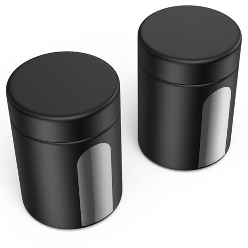 Urekt Glass Storage Jar (4 oz), 2 Pack Premium Food Grade Visual Container with Child Resistant Cap, Small Waterproof Bottle Multipurpose Container for Coffee Beans Nuts Teas Spices(120ml) - size: 2 Pack 4 oz