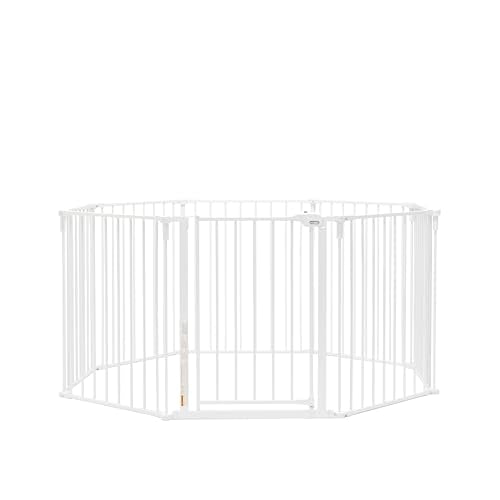 Regalo Safety 192" Super Wide Baby Gate & Play Yard, 2-in-1 Convertible Extra Wide Safety Barrier, Hardware Mounted for Toddlers & Pets, Tested & Safe for 30 Years, American Designed & Owned, White - color: White, style: 50.5-192"W x 28"H