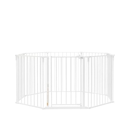 Regalo Safety 192" Super Wide Baby Gate & Play Yard, 2-in-1 Convertible Extra Wide Safety Barrier, Hardware Mounted for Toddlers & Pets, Tested & Safe for 30 Years, American Designed & Owned, White - color: White, style: 50.5-192"W x 28"H