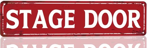 Home Theater Decor Stage Door Sign Vintage Metal Tin Signs Theatre Posters For Home Movie And Musical Theater Concert Entry Sign Musical Theater Wall Art Decor 16x4 Inches - color: Q