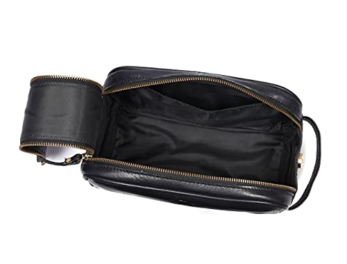 Leather Toiletry Travel Pouch Leather Waterproof Dopp Kit By Aaron Leather Goods - color: Carob
