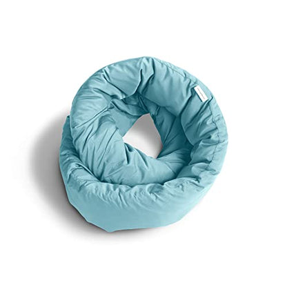 Huzi Infinity Pillow - Travel Neck Pillow - Versatile Soft 360 Support Scarf - Machine Washable - Home Travel Flight Road Trips Airplane Sleeping (Airy Blue) - color: Airy Blue